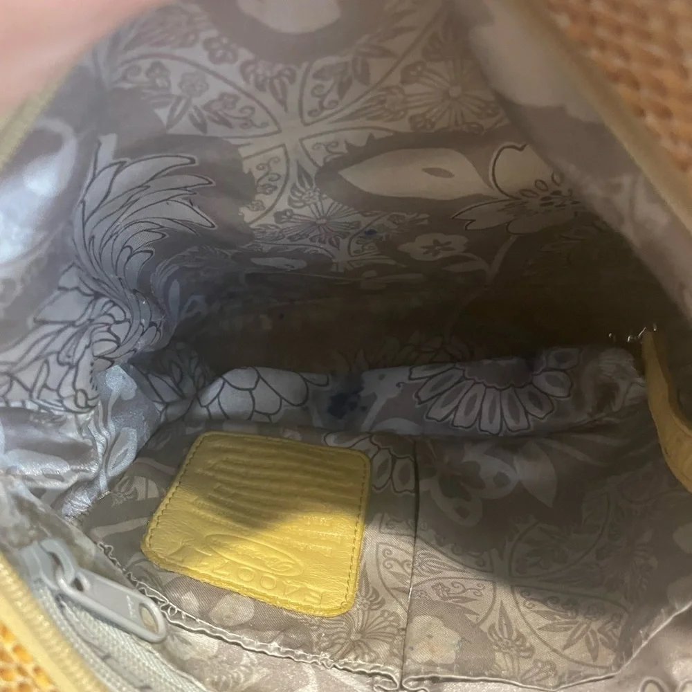 Brighton Sprite Marigold Crossbody in Patent Leather Yellow/Gold Snakeskin EUC - Picture 6 of 16